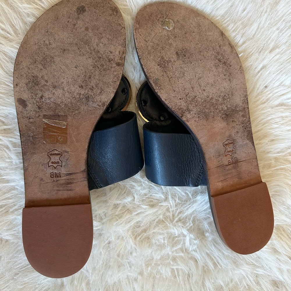 Tory Burch Patos Navy and Gold Women's Sandals size 8 - Picture 5 of 11